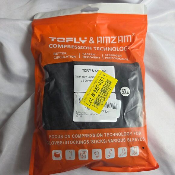 Thigh High Compression Stockings Footless 15-20Mmhg Compression Socks Size 5XL - Picture 2 of 4